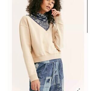 Free People James Pullover sweatshirt with bandana size xs